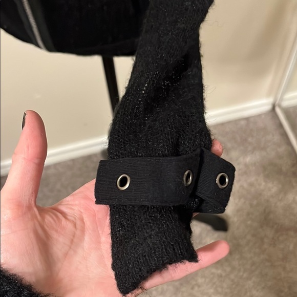 Tripp NYC Black Bomber Jacket with Lace Detailing - Picture 2 of 6